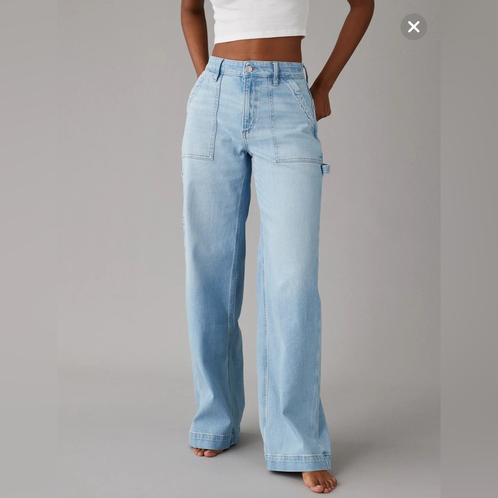 American Eagle “Super High-Rise Baggy Wide Leg”  Jeans